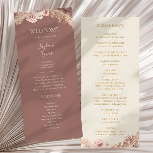 Boho Tropical Botanical   Stustachtig Roos met vas Programmakaart