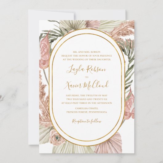 Boho Tropical Botanical | Traditioneel huwelijk Kaart (Voorkant)