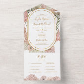 Boho Tropical Botanical | Verzegeling en verzendin All In One Uitnodiging (Binnen)