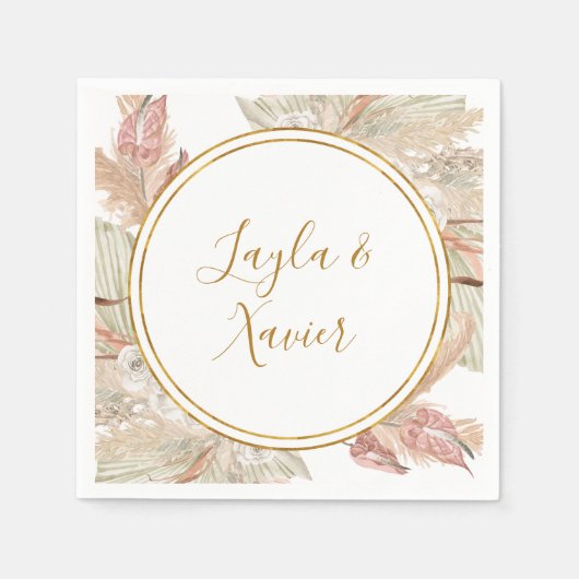 Boho Tropical Botanical | Weddenschap Napkins Servet (Voorkant)