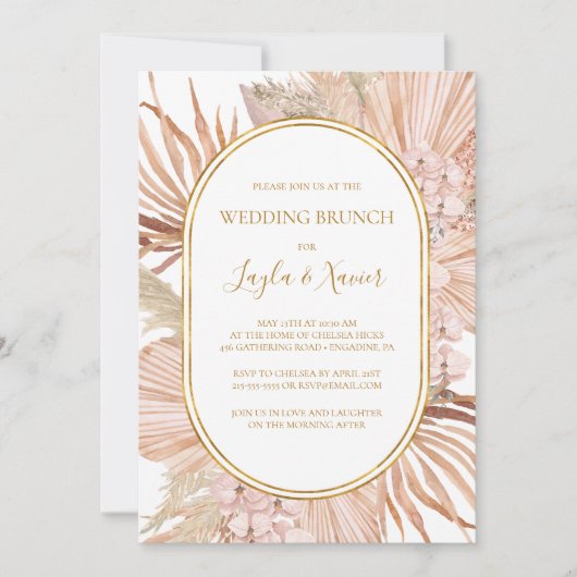 Boho Tropical Botanical | Wedding Brunch Kaart (Voorkant)