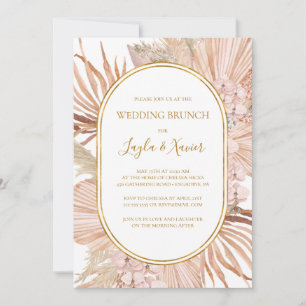 Boho Tropical Botanical   Wedding Brunch Kaart
