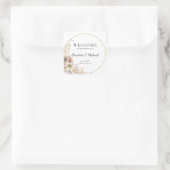 Boho Tropical Botanical | Welkom bruiloft Vierkante Sticker (Tas)