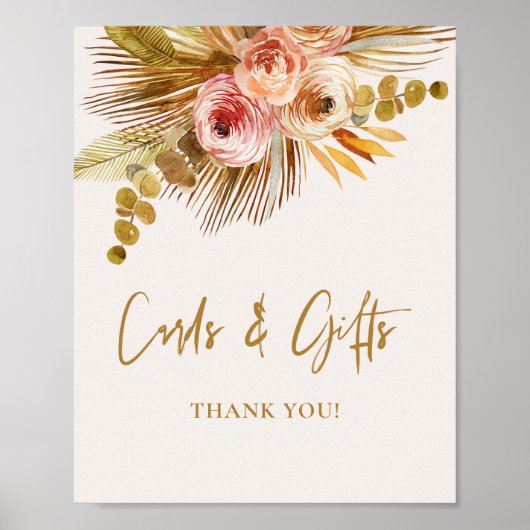 Boho Tropical Bruiloft Feest L201 Poster Bord (Voorkant)