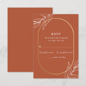 Boho Tropical Burnt Rust Wedding RSVP Card Kaartje (Voorkant / Achterkant)