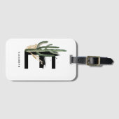 Boho Tropical Cactus Letter E Monogram Bridesmaid Bagagelabel (Voorkant (horizontaal))