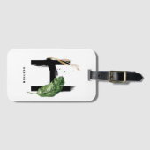 Boho Tropical Cactus Letter H Monogram Bridesmaid Bagagelabel (Voorkant (horizontaal))