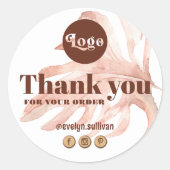 Boho Tropical Dank u sticker (Voorkant)