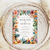 Boho Tropical Floral bruiloft uitnodiging
