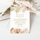 Boho Tropical Floral en Palm terracotta bruiloft Kaart