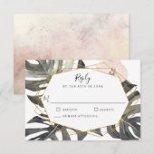 Boho Tropical Floral Geometrisch Lijst Bruiloft RS RSVP Kaartje (Voorkant / Achterkant)