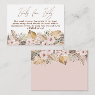 Boho Tropical Floral Girl Shower Book-verzoek Informatiekaartje