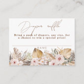 Boho Tropical Floral Girl Shower Diaper Raffle Informatiekaartje (Voorkant)