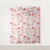 Boho Tropical Floral Mr. en Mrs Wedding Photo Wandkleed (Voorkant)