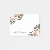 Boho Tropical Floral Personalized Post-it® Notes (Voorkant)