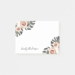 Boho Tropical Floral Personalized Post-it® Notes