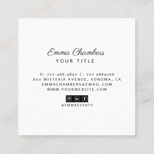 Boho Tropical Floral Visitekaartje (Achterkant)