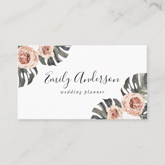 Boho Tropical Floral Visitekaartje (Voorkant)