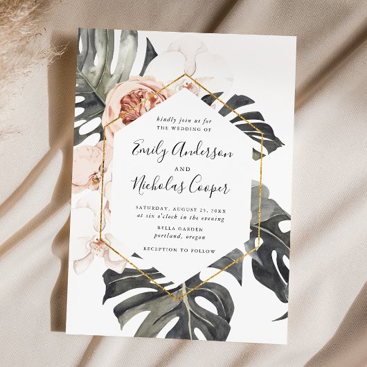 Boho Tropical Floral | Weddenschap Kaart