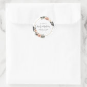 Boho Tropical Floral | Weddenschap Ronde Sticker (Tas)
