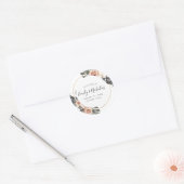 Boho Tropical Floral | Weddenschap Ronde Sticker (Envelop)