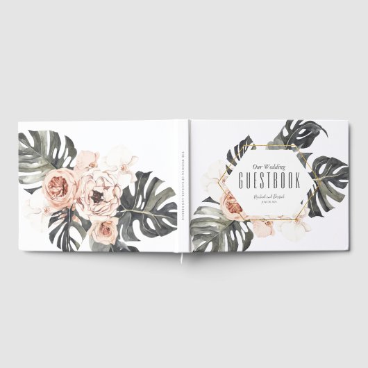 Boho Tropical Floral Wedding Gastenboek (Volledig)