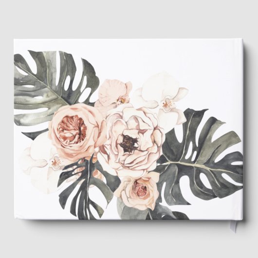 Boho Tropical Floral Wedding Gastenboek (Achterkant)
