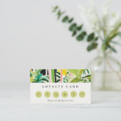 Boho Tropical Foliage Botanical 6 Punch Loyality Visitekaartje (Staand voorkant)