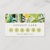 Boho Tropical Foliage Botanical 6 Punch Loyality Visitekaartje (Voorkant)