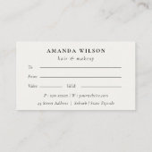 Boho Tropical Foliage Botanical Gift Certificate Visitekaartje (Achterkant)