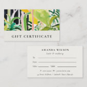 Boho Tropical Foliage Botanical Gift Certificate Visitekaartje (Voorkant / Achterkant)