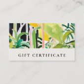 Boho Tropical Foliage Botanical Gift Certificate Visitekaartje (Voorkant)