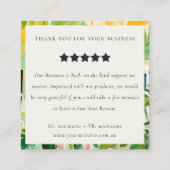 Boho Tropical Foliage Botanical Review Request Vierkante Visitekaartje (Achterkant)