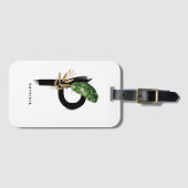Boho Tropical Foliage Letter P Monogram Bridesmaid Bagagelabel (Voorkant (horizontaal))