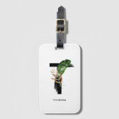 Boho Tropical Foliage Letter T Monogram Bridesmaid Bagagelabel (Voorkant (verticaal))