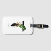Boho Tropical Foliage Letter T Monogram Bridesmaid Bagagelabel (Voorkant (horizontaal))