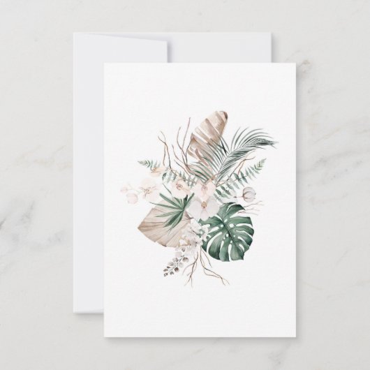 Boho Tropical Garden Wedding Invitation Kaart (Achterkant)