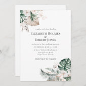 Boho Tropical Garden Wedding Invitation Kaart (Voorkant / Achterkant)