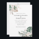 Boho Tropical Garden Wedding Invitation Kaart<br><div class="desc">Introductie van ons nieuwste collectie met de verbluffende schoonheid van tropische orchideeën, monstera-bladeren, gedroogde en groene palmbladeren en pamapengras. Deze delicate design van de waterverf zijn gerangschikt in een prachtige aardtoonkleurenschema van groenen, browns, en witte plekken die de essentie van de tropen vangen. Het eerste product in dit collectie is...</div>
