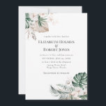Boho Tropical Garden Wedding Invitation Kaart<br><div class="desc">Introductie van ons nieuwste collectie met de verbluffende schoonheid van tropische orchideeën, monstera-bladeren, gedroogde en groene palmbladeren en pamapengras. Deze delicate design van de waterverf zijn gerangschikt in een prachtige aardtoonkleurenschema van groenen, browns, en witte plekken die de essentie van de tropen vangen. Het eerste product in dit collectie is...</div>