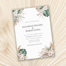 Boho Tropical Garden Wedding Invitation