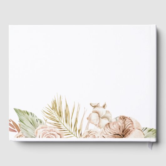 Boho Tropical Gedroogde Bloemen Palm verlaat bruil Gastenboek (Achterkant)