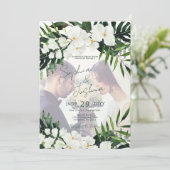 Boho Tropical Greenery Foto Modern CUSTOM Kaart (Staand voorkant)