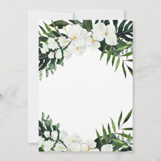 Boho Tropical Greenery Foto Modern CUSTOM Kaart (Achterkant)