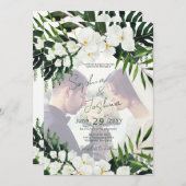 Boho Tropical Greenery Foto Modern CUSTOM Kaart (Voorkant / Achterkant)