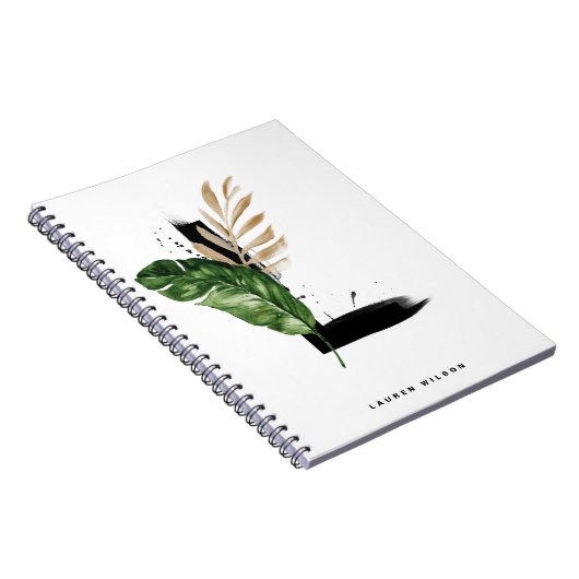 Boho Tropical Greenery Letter L Monogram Notitieboek (Rechterzijde)