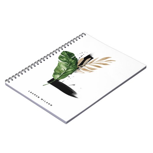 Boho Tropical Greenery Letter L Monogram Notitieboek (Linkerzijde)