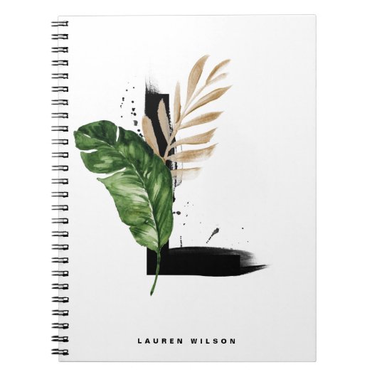 Boho Tropical Greenery Letter L Monogram Notitieboek (Voorkant)