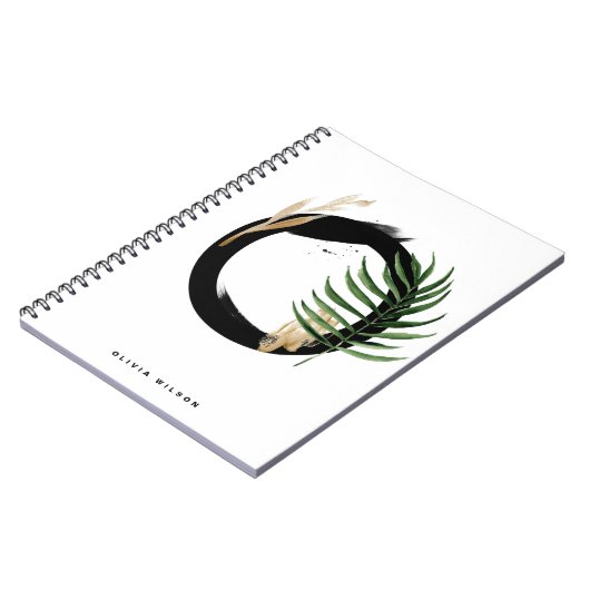 Boho Tropical Greenery Letter O Monogram Notitieboek (Linkerzijde)