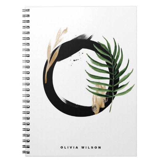 Boho Tropical Greenery Letter O Monogram Notitieboek (Voorkant)